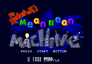 Dr. Robotnik's Mean Bean Machine (USA) Title Screen